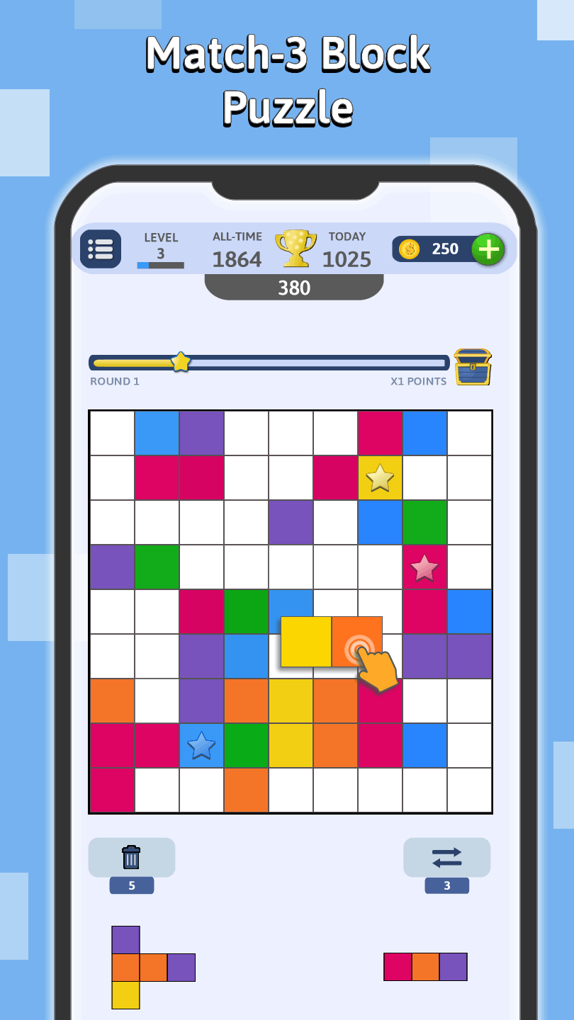 BlockuMix gameplay on a mobile screen