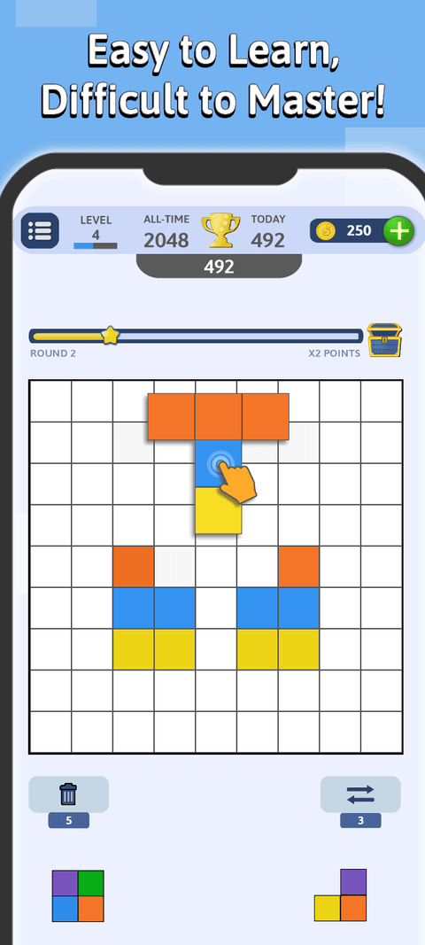 BlockuMix screenshot showing the puzzle board