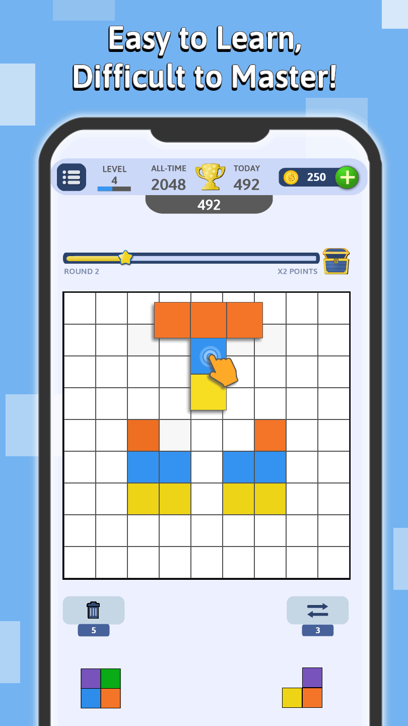 BlockuMix screenshot showing the puzzle board