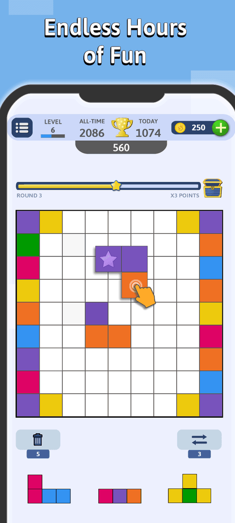 BlockuMix screenshot showing combo gameplay