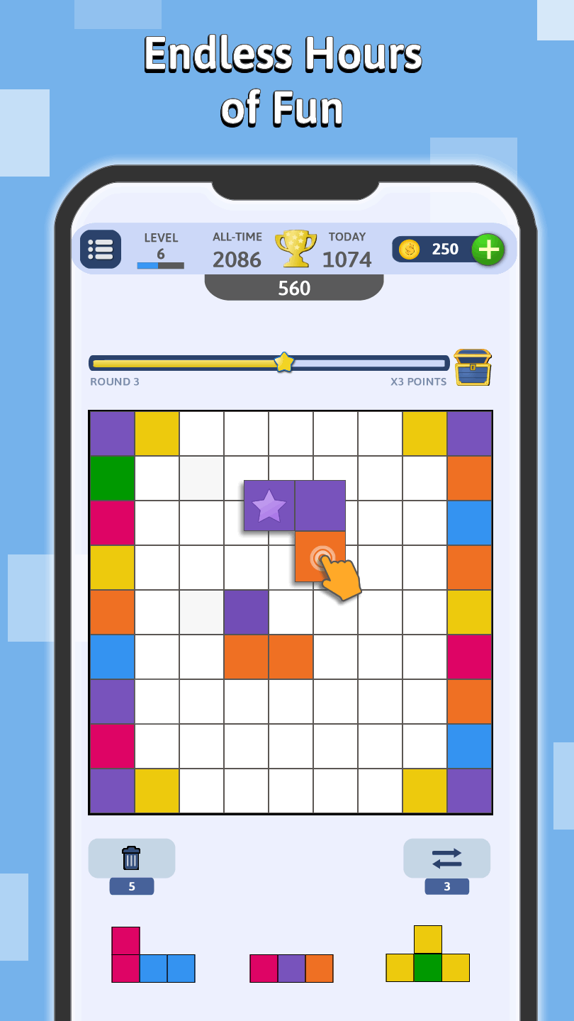 BlockuMix screenshot showing combo gameplay