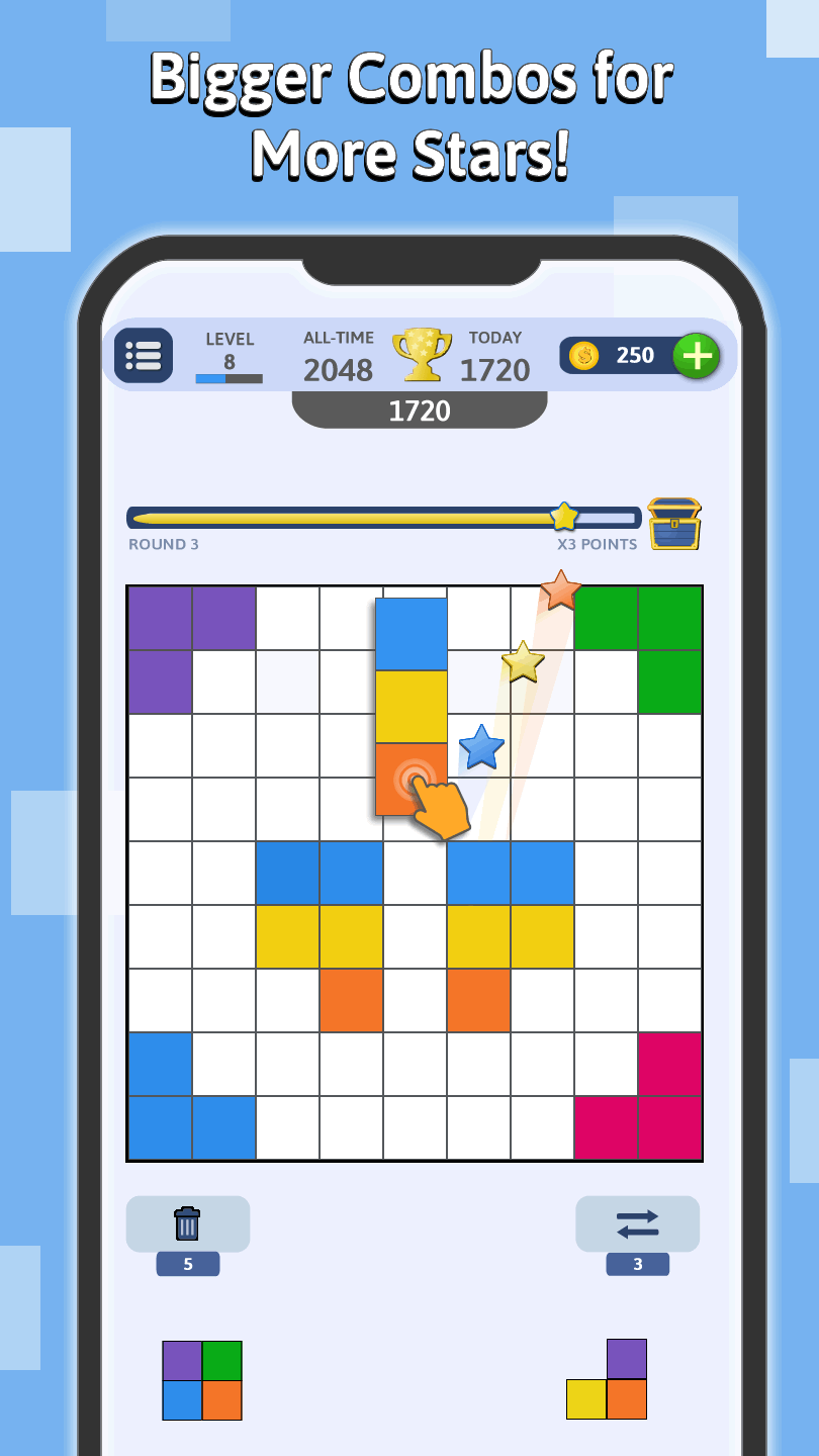BlockuMix screenshot showing game rewards